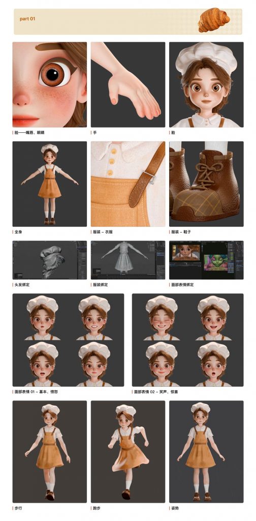 [中文字幕]使用Blender创作面包店女孩动画全流程 — 图片 3